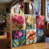 Rustic Bloom Quilted Tote Bag GFTOTP9178🔥All items are shipped in a default size of 15x14 inches.