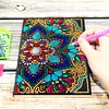 Mandala 5D DIY Diamond Art Painting Notebook Kit 50 Pages A5 Rhinestone Art Painting Notebook Kit for Adults Beginners Holiday Birthday Gift