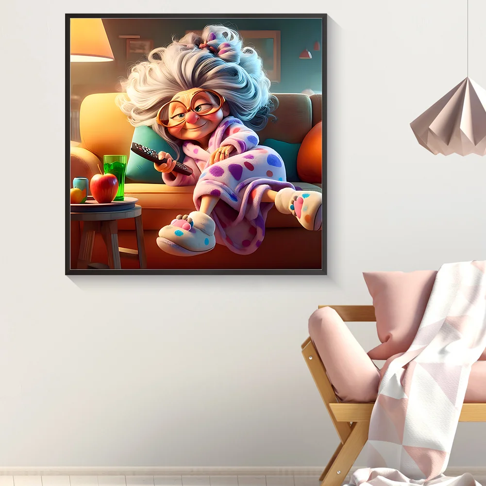 Diamond Painting - Full Round Drill - Grandma(Canvas|40*40cm)