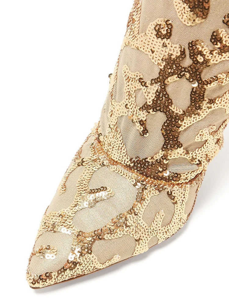 Gold hot sale sequin booties