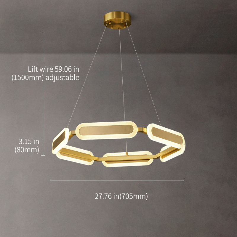  Swirl Brass Chandelier