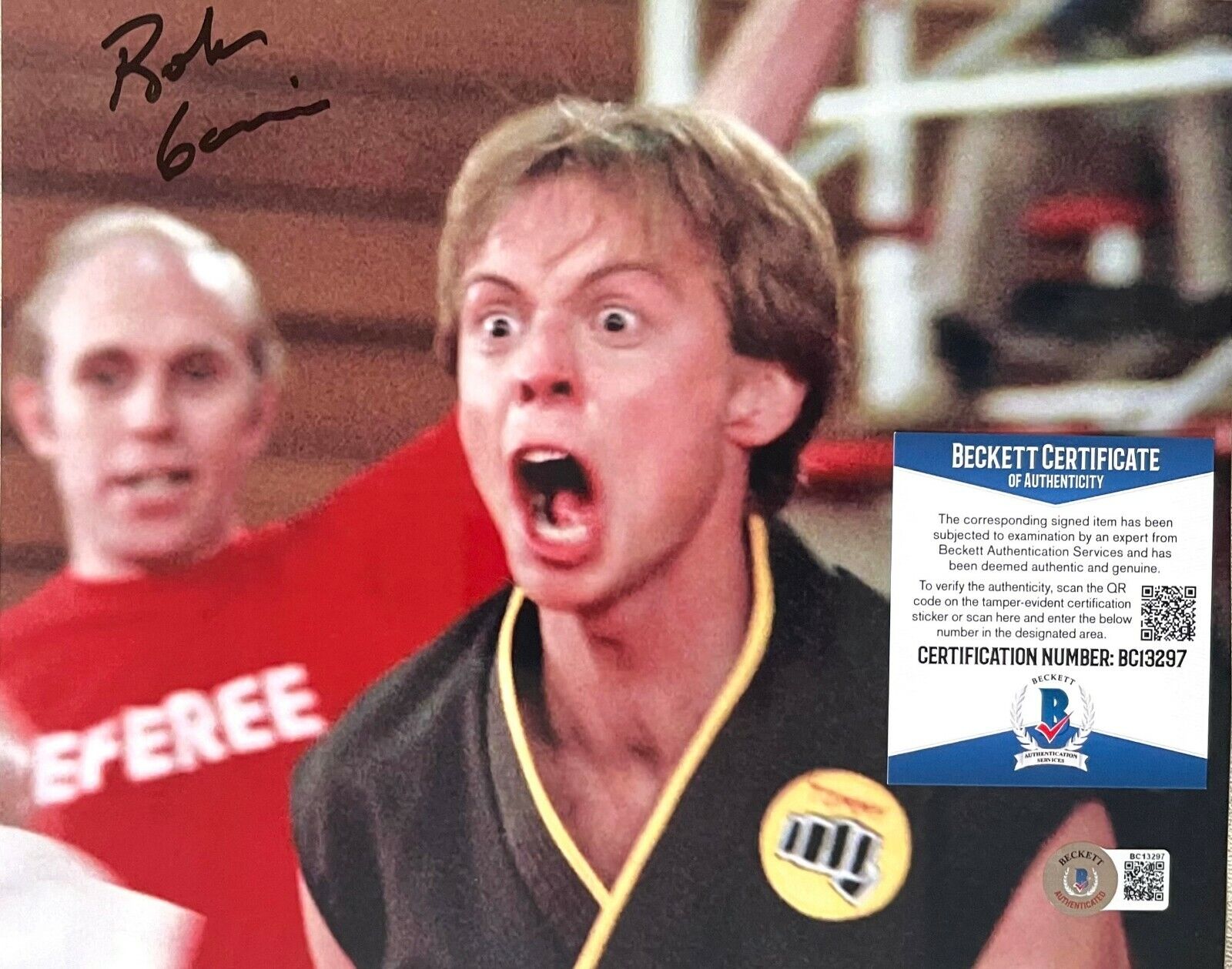 Rob Garrison (1960-2019) Karate Kid Original Signed 8X10 Photo Poster painting w/Beckett COA