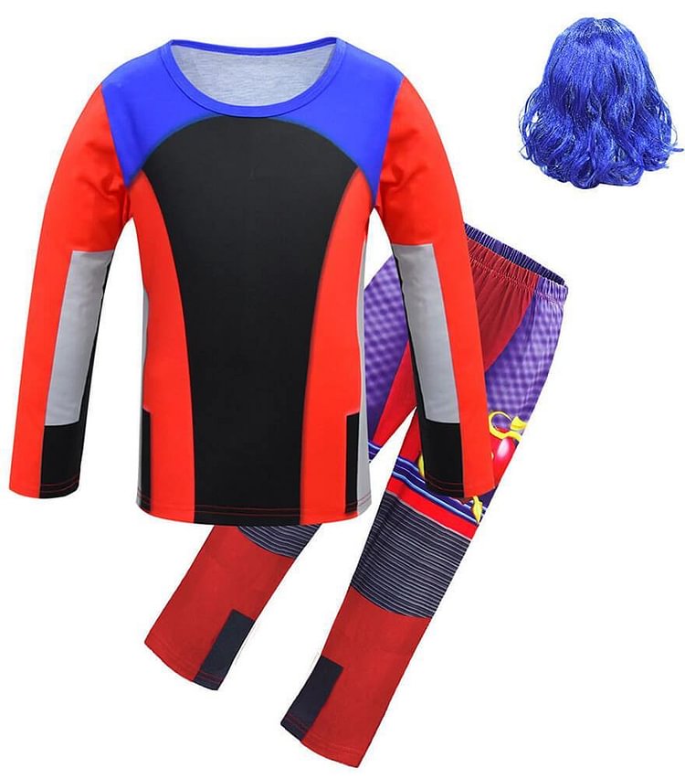4-12 Years Girls Descendants 3 Evie Top Wig And Bottom Costume-Mayoulove