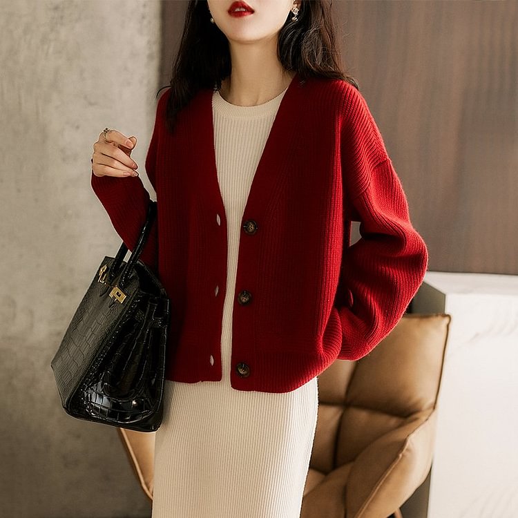 Casual Long Sleeve Knitted Outerwear