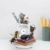 (US Local)Acrylic Special Shaped Cat Teacup 5D Diamond Painting Clock Art Craft for Decor