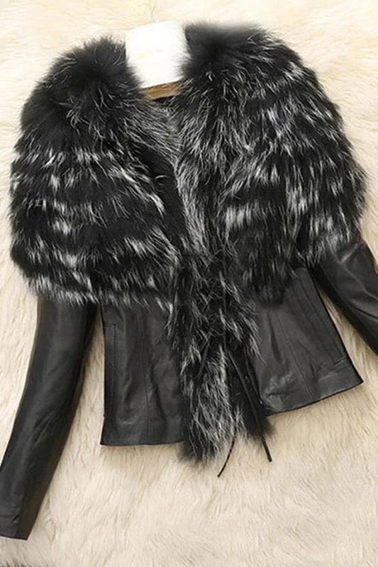 Fashion Patchwork Faux Fur Coat