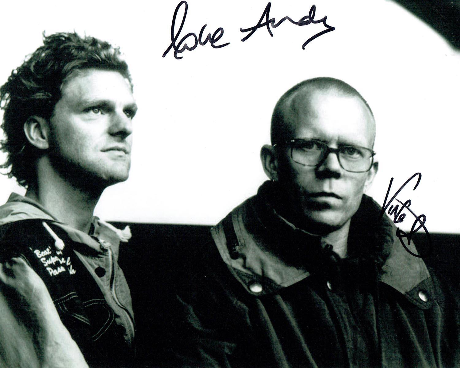 Andy BELL & Vince CLARKE Double SIGNED ERASURE 10x8 Photo Poster painting 2 AFTAL Autograph COA