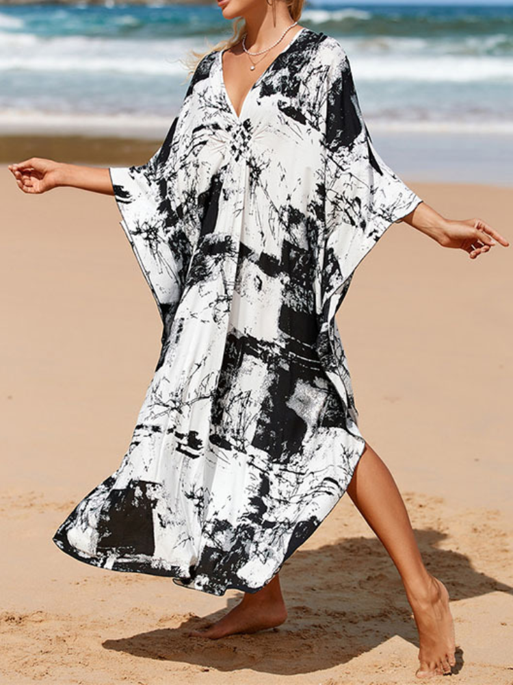 Kaftan Tie Dye Casual Fashion Vacaition Holiday Dress