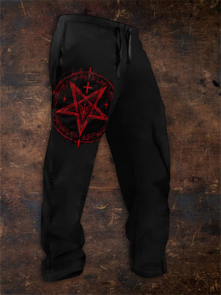 Art Print Track Pants Satan Unisex Casual Sweatpants / Rvogue / Rvogue