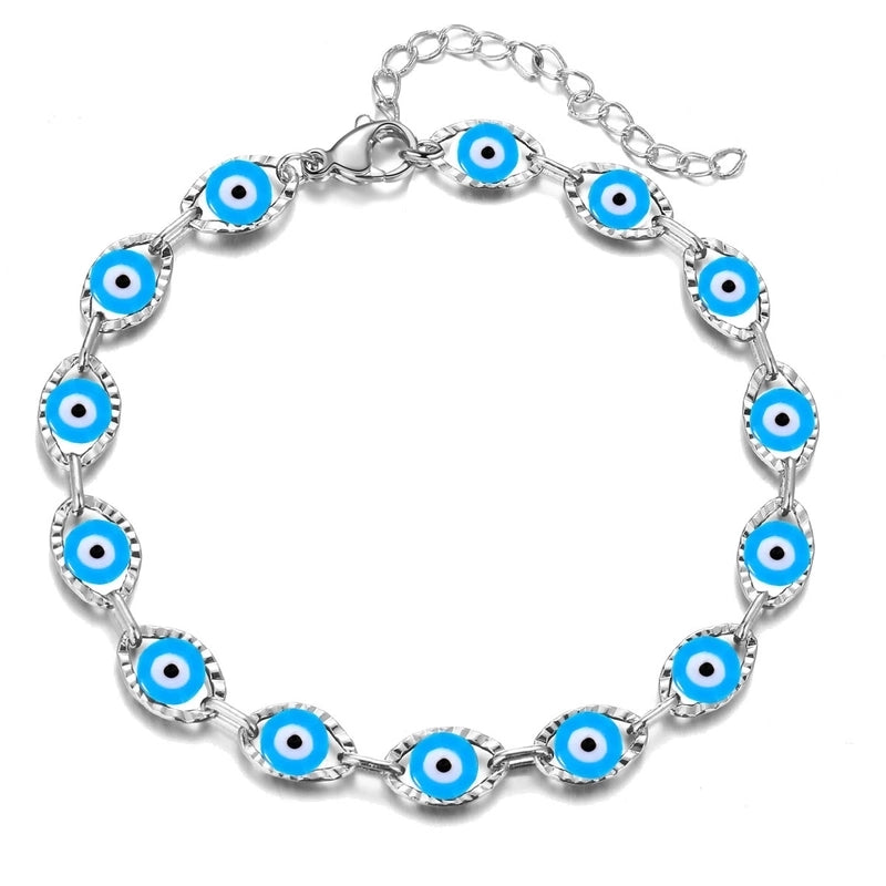 Retro Devil’s Eye Copper Plating Unisex Bracelets Anklet Necklace