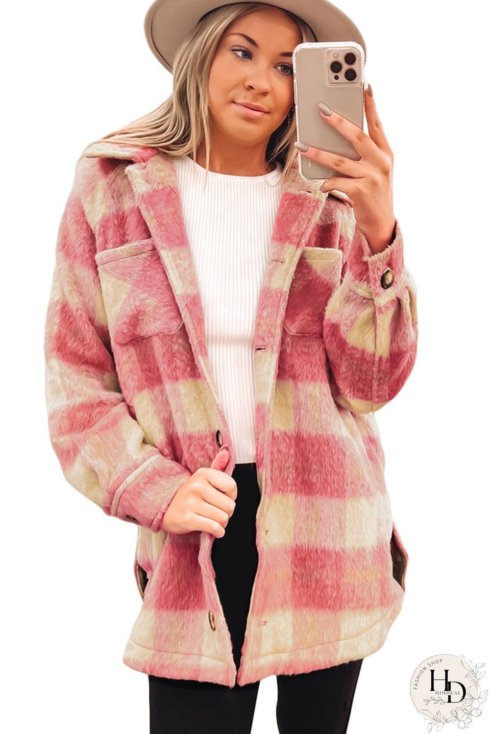 Stylish Plaid Shacket for Women