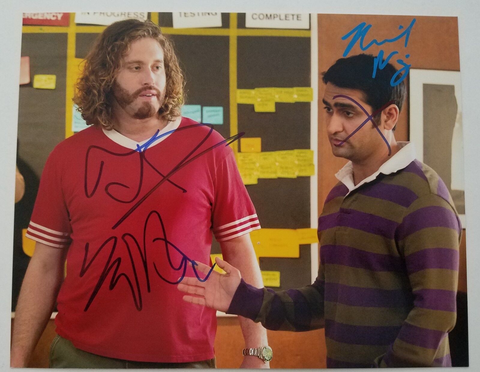 Kumail Nanjiani & TJ Miller Dual Signed 8x10 Photo Poster painting Silicon Valley Comedians RAD