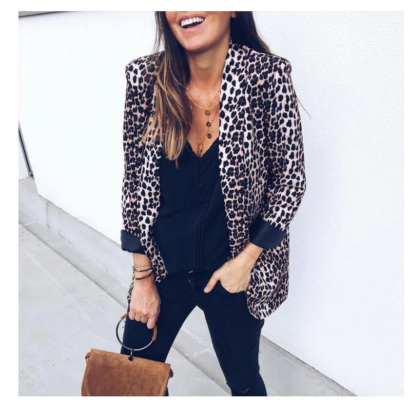Toloer Hot Style Autumn / Winter 2023 Sexy Snake Leopard Print Long Sleeve Jacket Women's LQ6690-Outfit Ideas