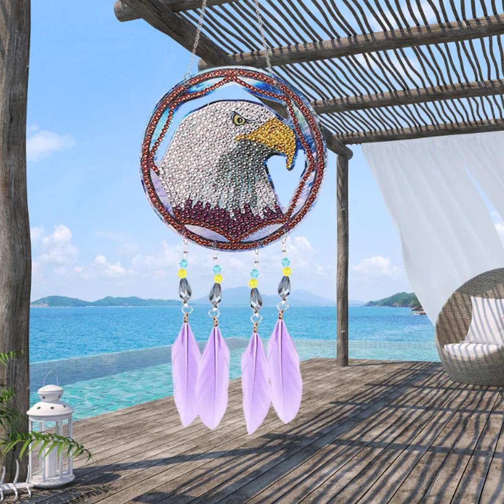 DIY Diamond Painting Dream Light Catcher Wind Chime - Eagle