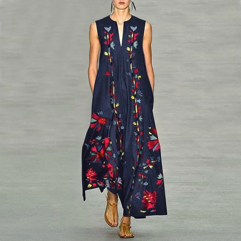 Casual Printed Sleeveless Dress