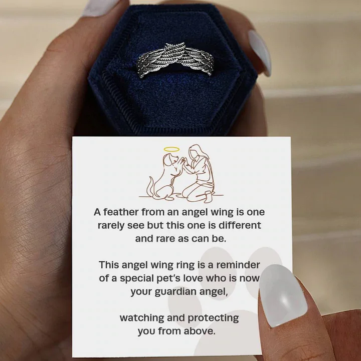 Personalized Angel Wings Ring Pet Memorial Gift "A Special Pet’s Love"