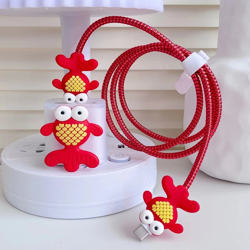 Sunflower Iphone 20w Charger Data Cable Anti-break Protective Cover