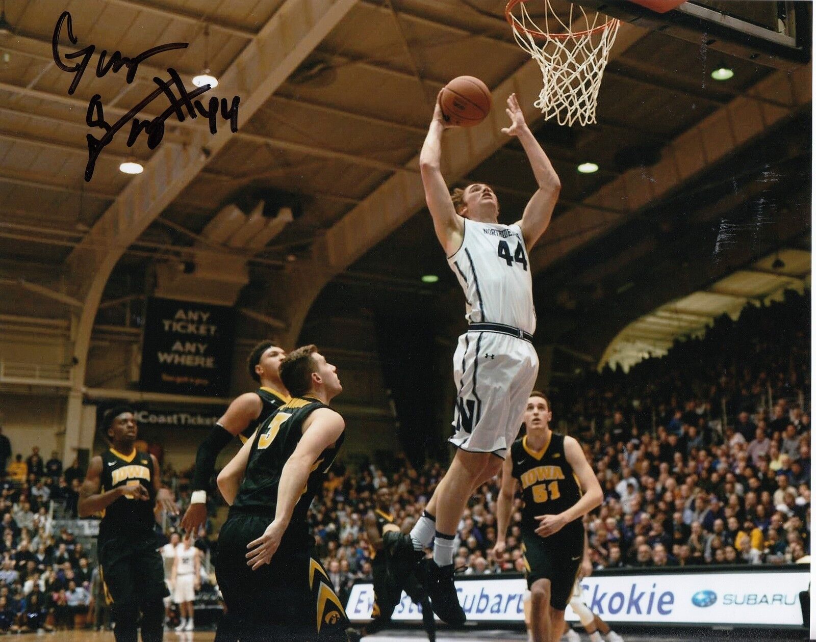 GAVIN SKELLY signed (NORTHWESTERN WILDCATS) BASKETBALL 8X10 Photo Poster painting W/COA #2