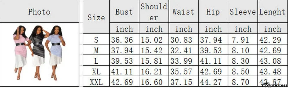 Women'S Spring Summer Stripe Print Patchwork Short Sleeve Dress Without Belt