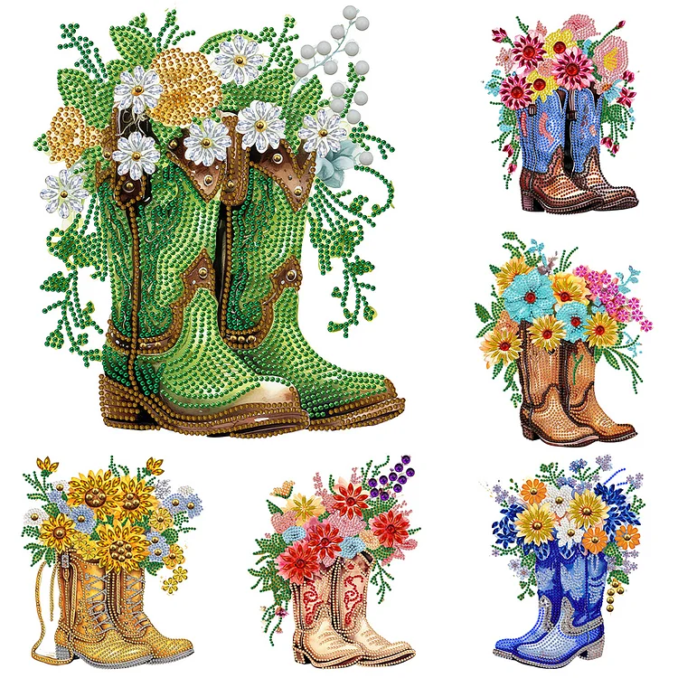 Retro Nostalgic Boots 30*30CM(Canvas) Special Shaped Drill Diamond Painting gbfke