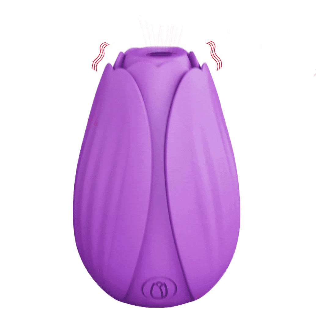 Rose Bud Sucking Vibrator 10 Vibrations Nipple Clitoris Stimulation - Rose Toy