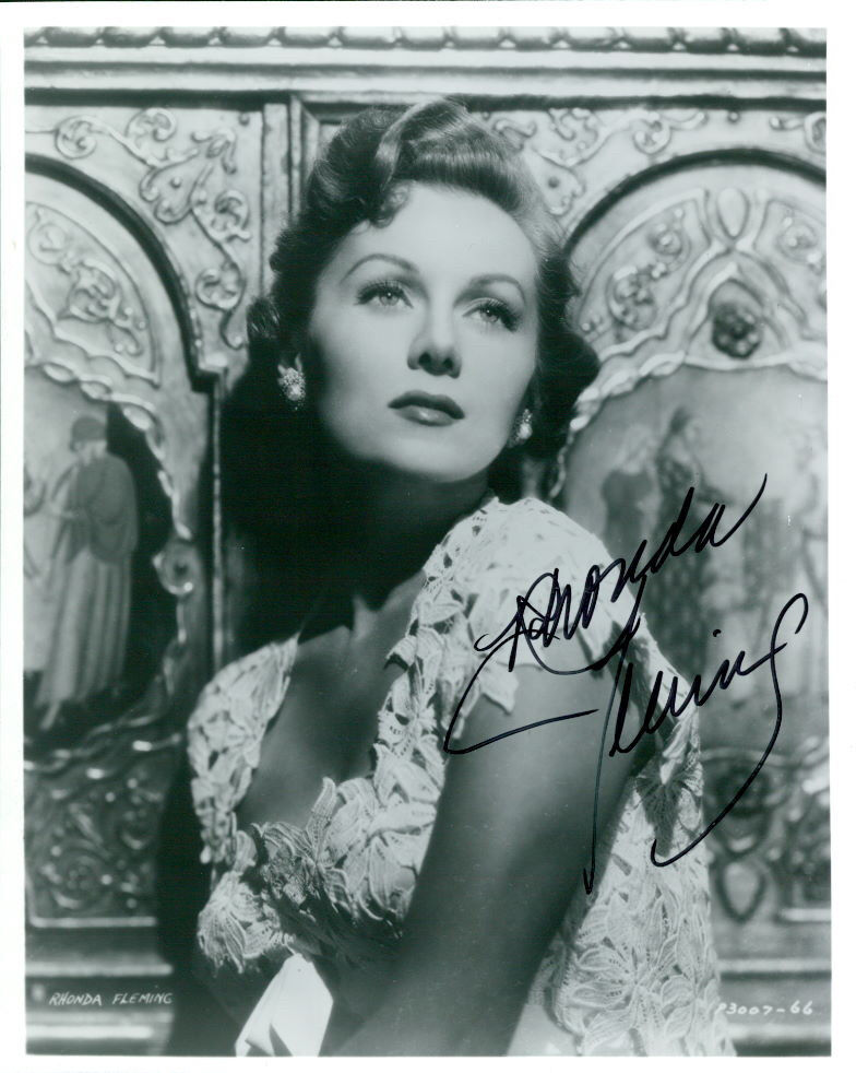 Rhonda Fleming signed 8x10 Photo Poster painting COA