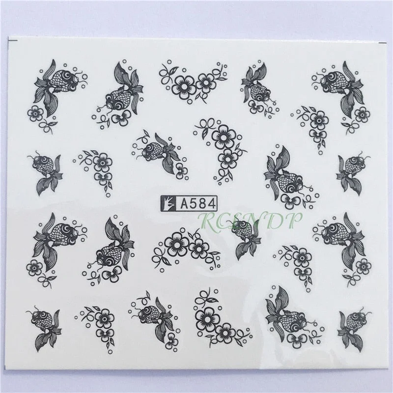 Nail sticker art decoration slider fox wolf animal adhesive design Water decal manicure lacquer accessoires polish foil