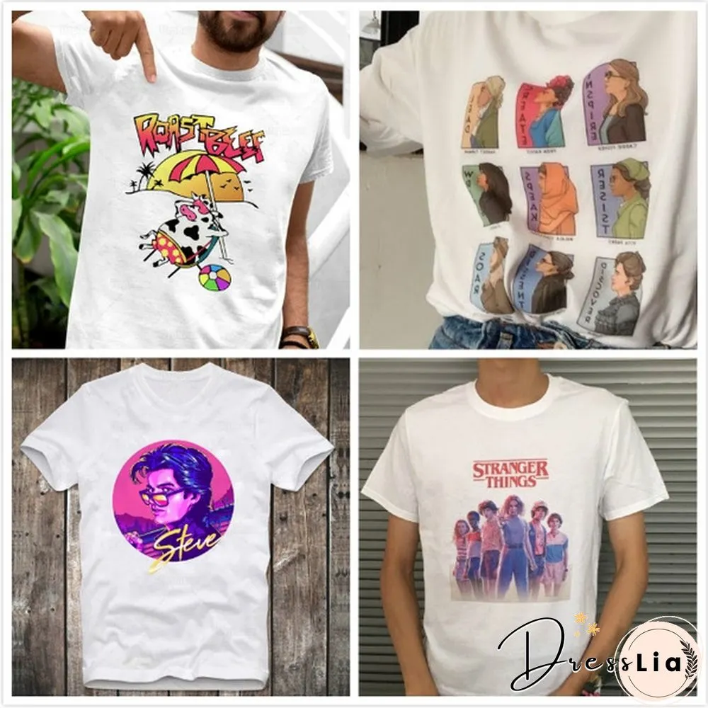 Stranger Things mens loose tee shirtSteve Harrington stranger things 80s-90smen tops tees