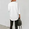 Chemise en jean &agrave; manches longues pour femme