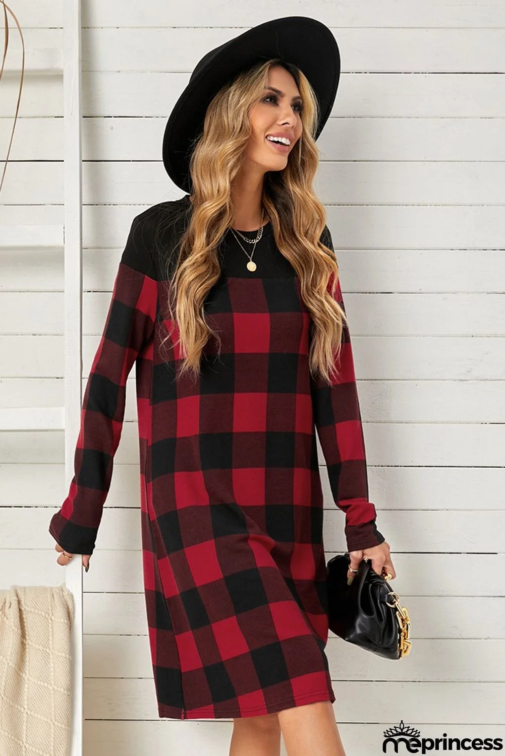 Plaid Long Sleeve Dress