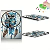 (US Local)DIY Special Shaped Owl Dreamcatcher 50 Pages Diamond Painting Notebook Kit