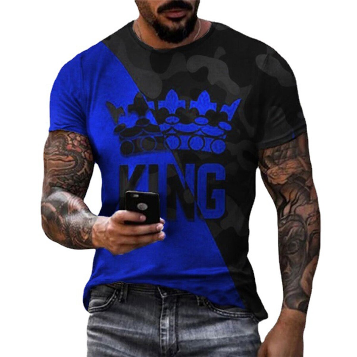 

King Crown - 3D Printed Men T Shirt, 501 Original