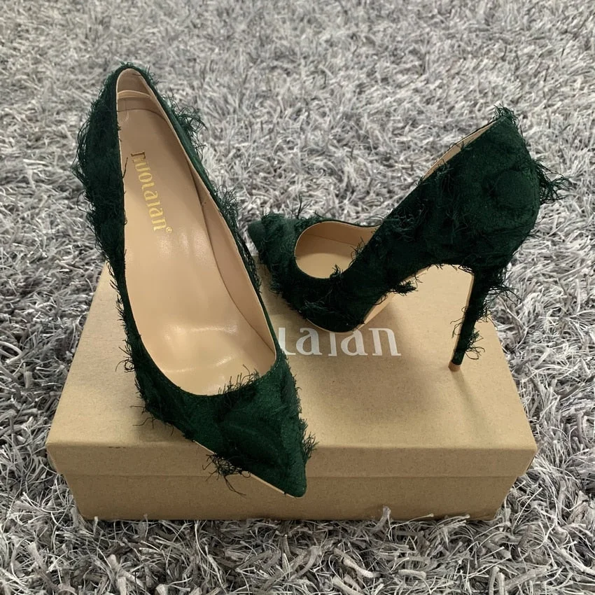 Brand Shoes Woman Sexy High Heels Women Shoes Pumps Stilettos Shoes For Women Green High Heel 12cm/10cm/8cm Party Wedding Shoes