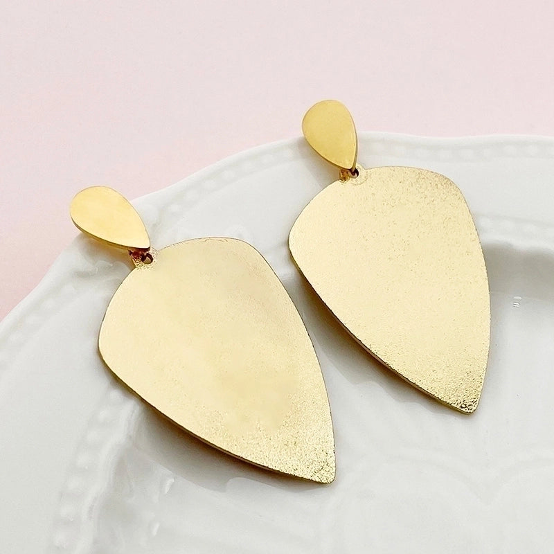 1 Pair Vintage Style Exaggerated Minimalist Leaves Plating 304 Stainless Steel Gold Plated Drop Earrings