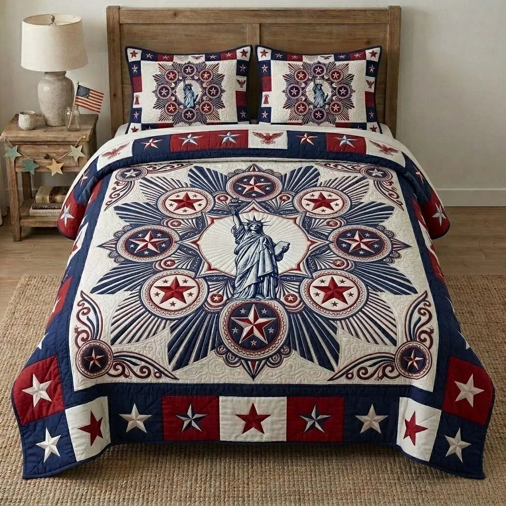 Classic Eagle Banner 3-Piece Quilted Bedding Set GFTOHD14602
