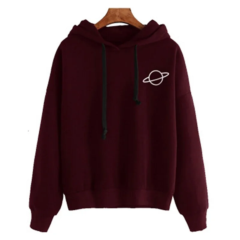 Women Hoodies Fashion Finger Heart Love Pattern Hooded Sweatshirts Autumn Winter Casual Drawstring Long Sleeve Female Pullovers