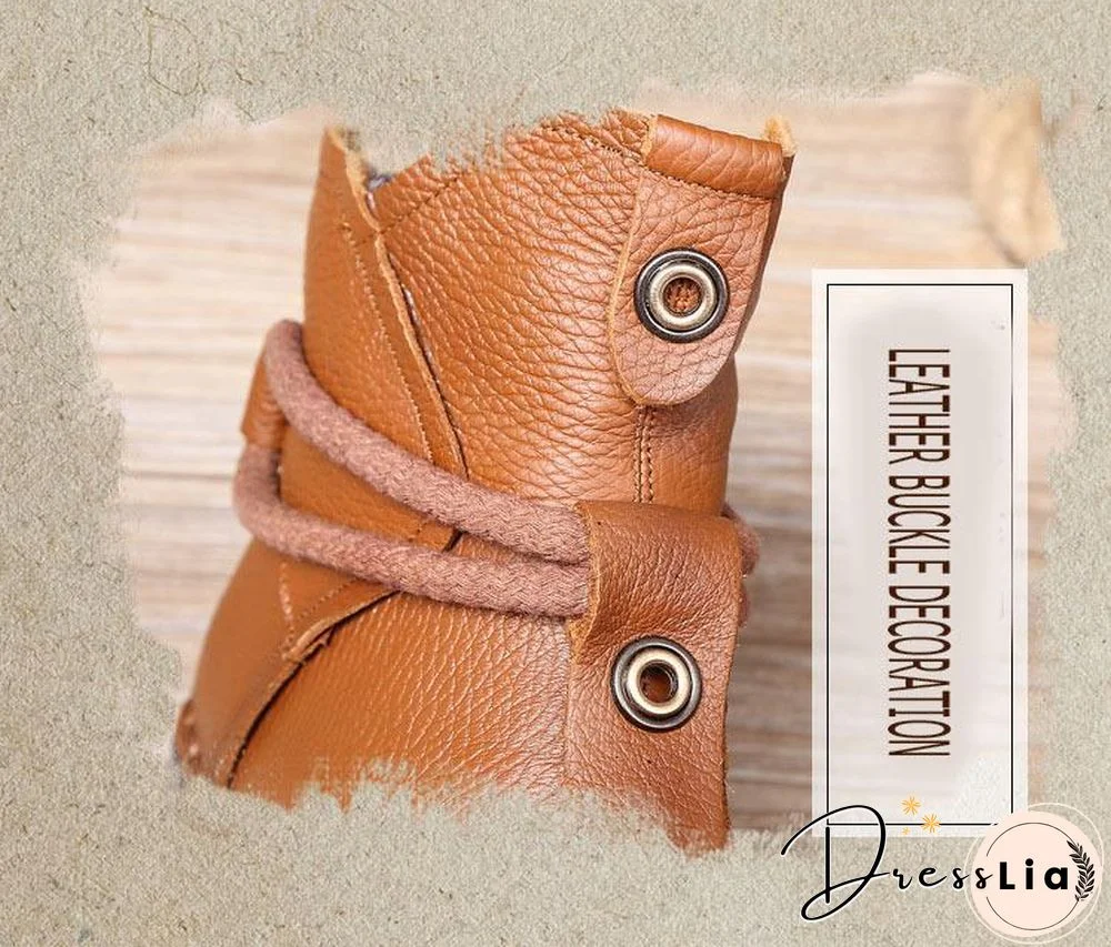 Women Genuine Leather High Quality Fashion Short Flats Ankle Boots