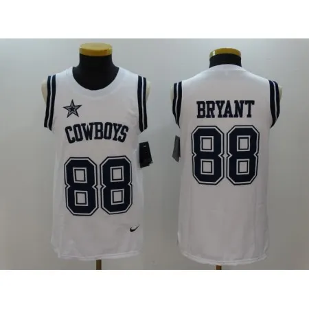 Men's  Dallas Cowboys #88 Dez Bryant White Stitched NFL Limited Rush Tank Top Jersey
