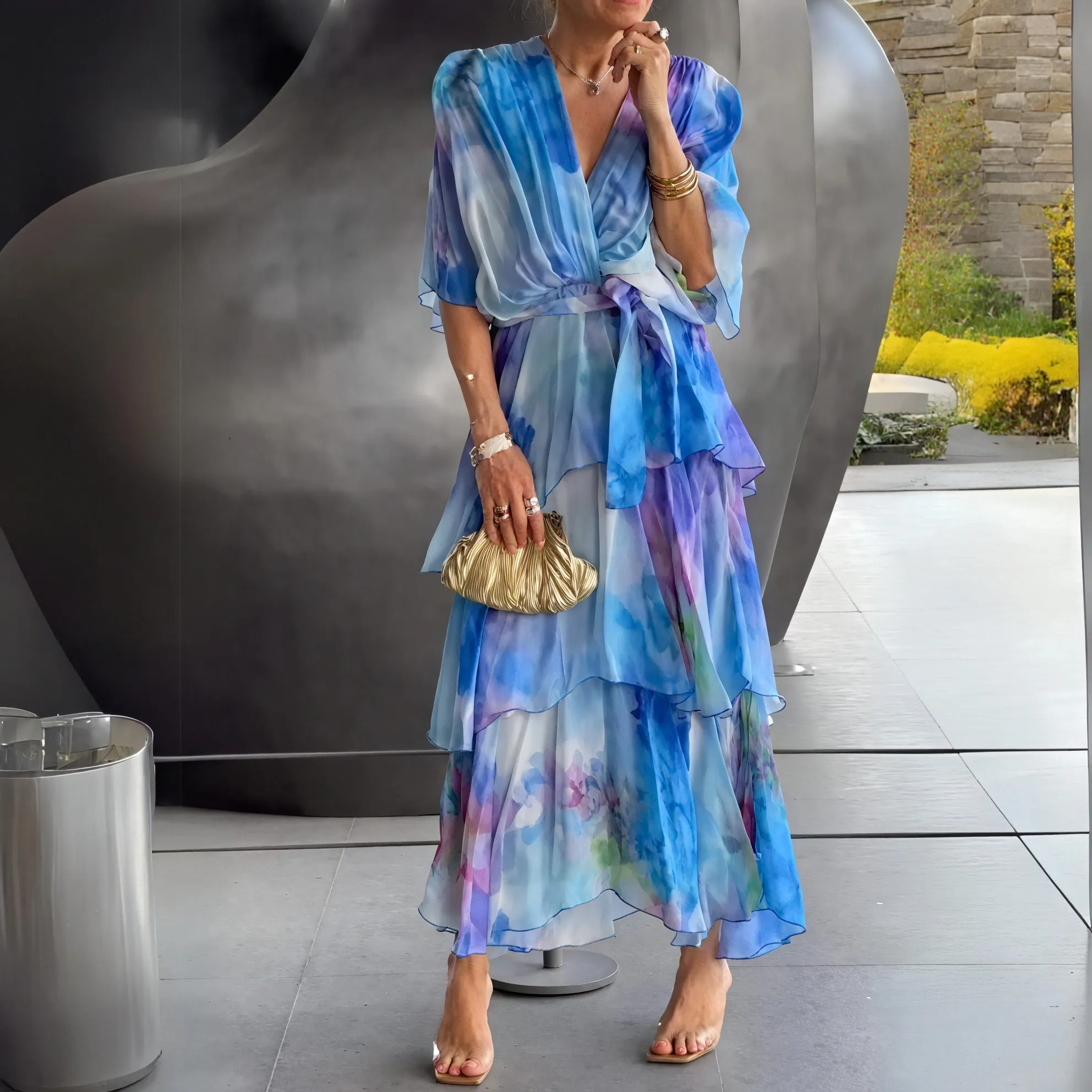 Nicolette | Elegant V-Neck Dress for Any Occasion - Image 1