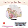 Papillon fleuri rose doux 24cm bricolage avec diamants &agrave; tissans, bo&icirc;te de mouchoirs d&eacute;corative en mosa&iuml;que de cristal r&eacute;utilisable pour d&eacute;coration de bureau de voiture