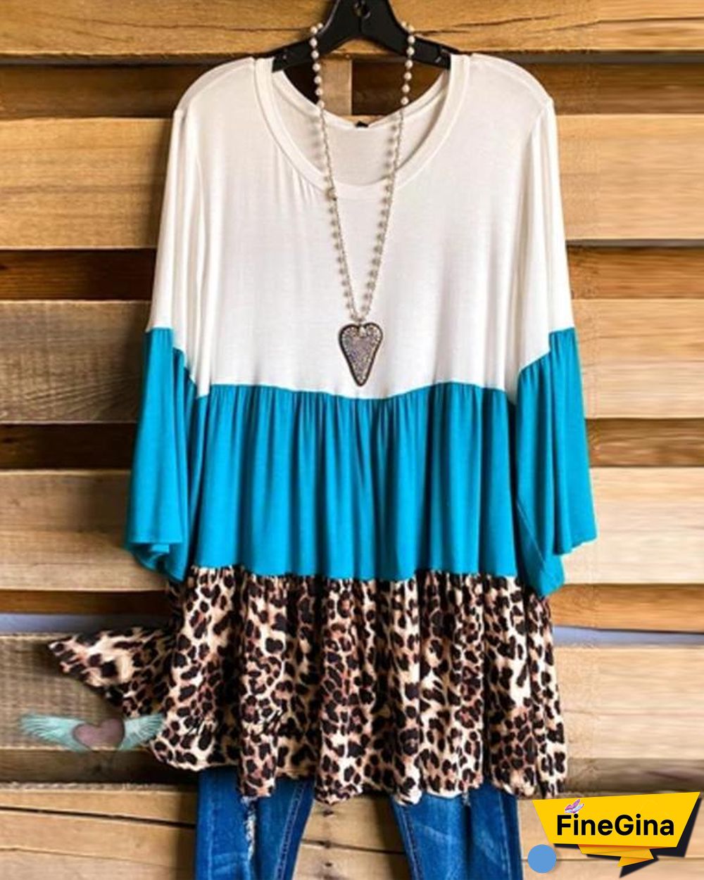 Women Print Long Sleeve Loose Casual Blouses