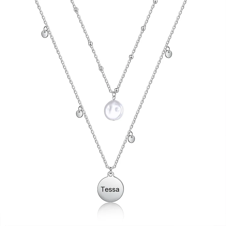 Baroque Pearl Pendant Necklace 1 Personalized Name for Women