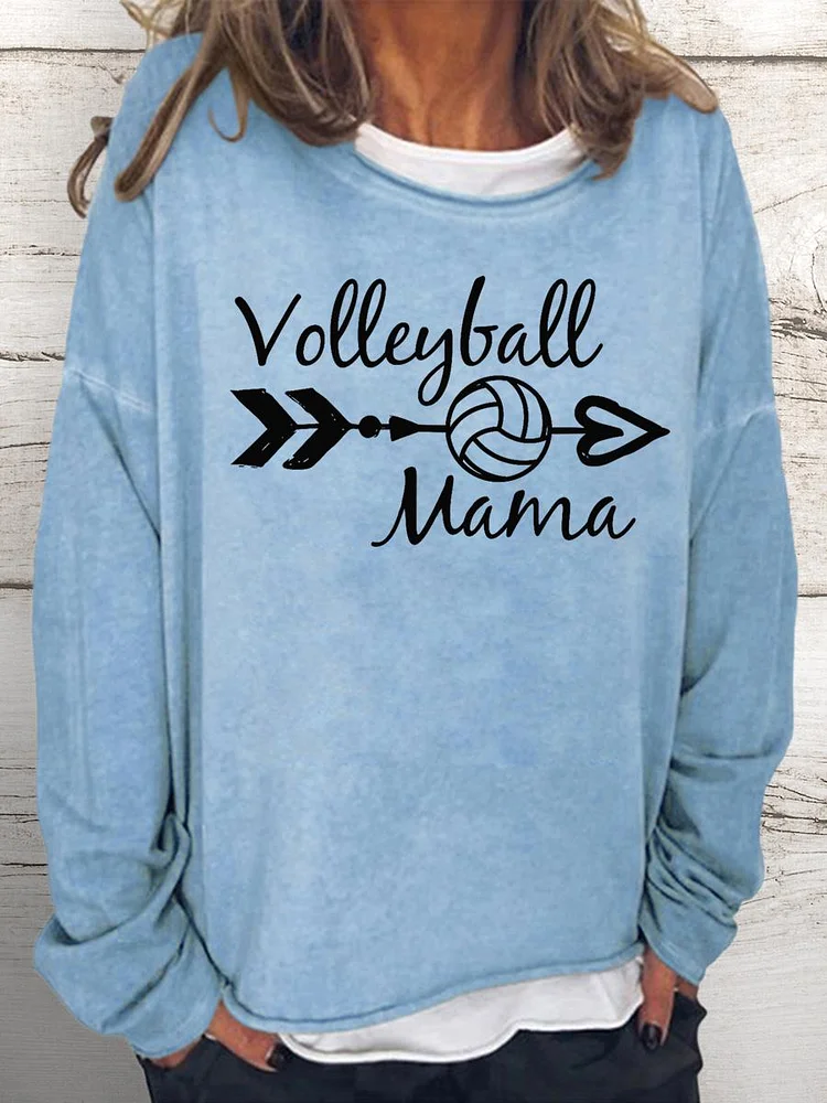 Volleyball Mama Women Loose Sweatshirt-Annaletters
