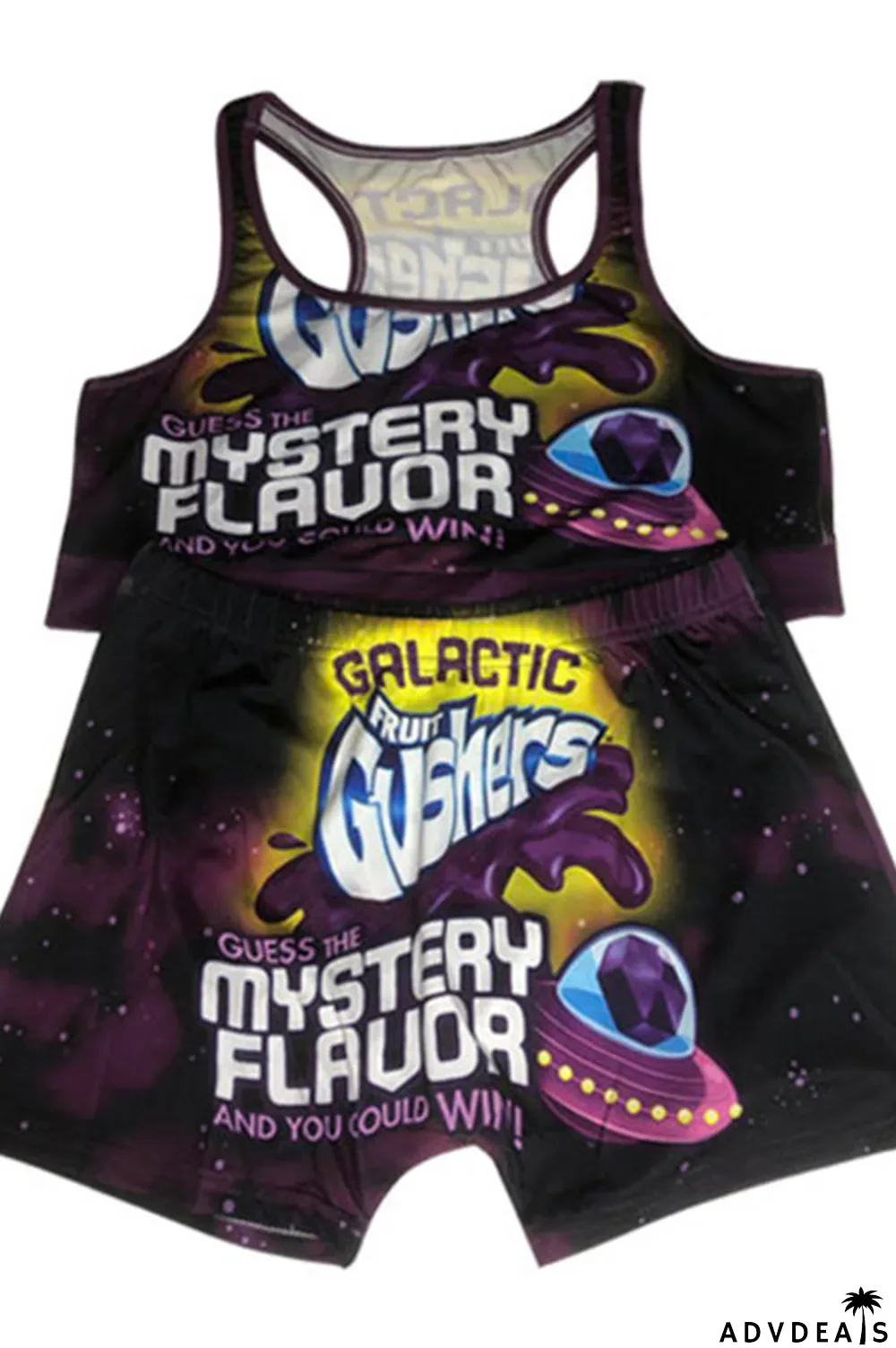 Gold Sexy Europe and America Print Solid Straight Sleeveless Two Pieces