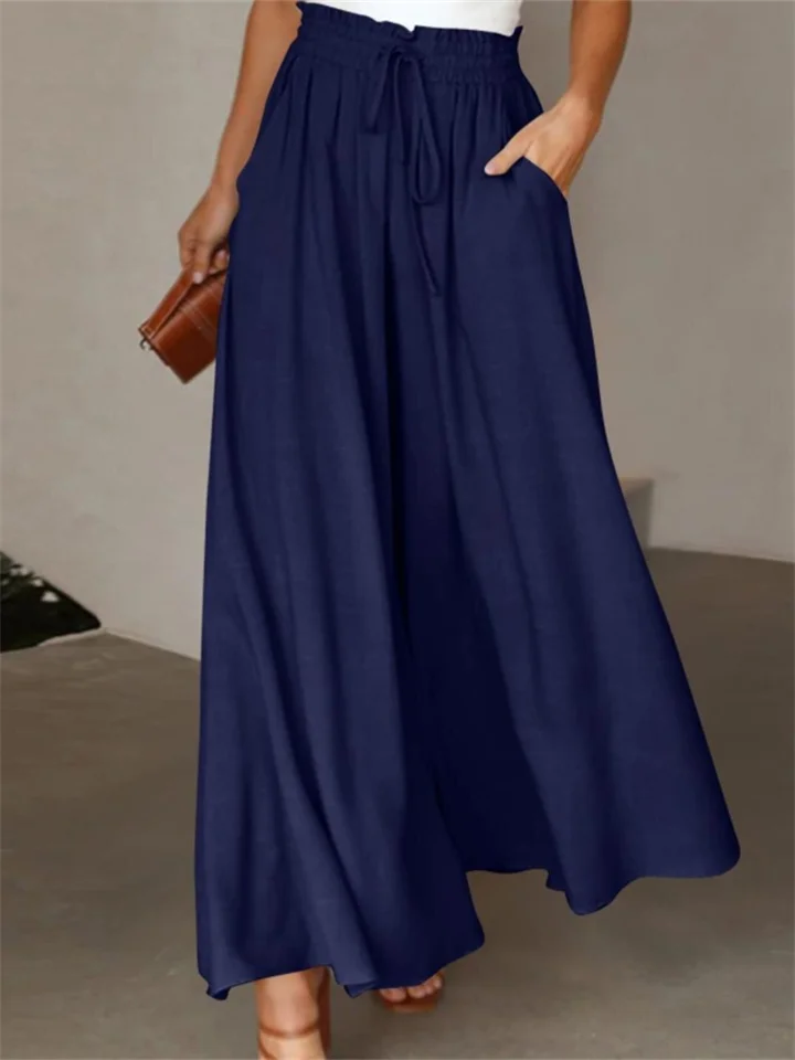 Summer New Women's Wide-legged Pants High-waisted Long Skirt Pants