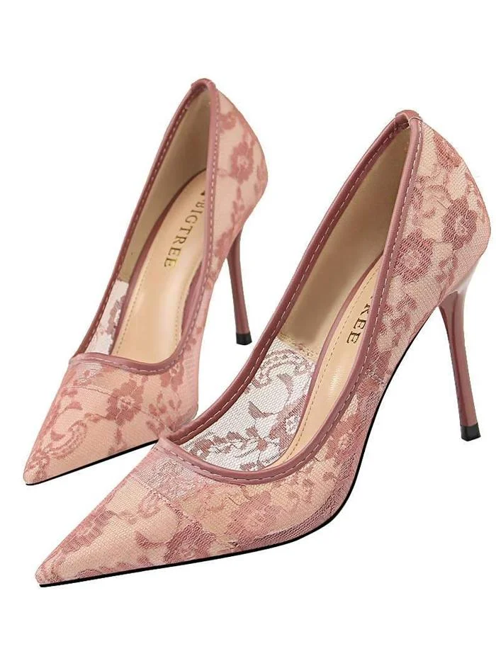 Sexy Lace High-heeled Hollow out Pump Shoes