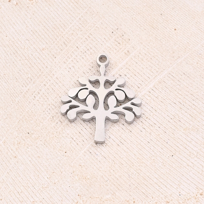 1 Piece 12x10mm 16.5×14.5mm 17×14.5mm Hole 1~1.9mm 304 Stainless Steel 18K Gold Plated Life Tree Polished Jewelry Accessories Pendant