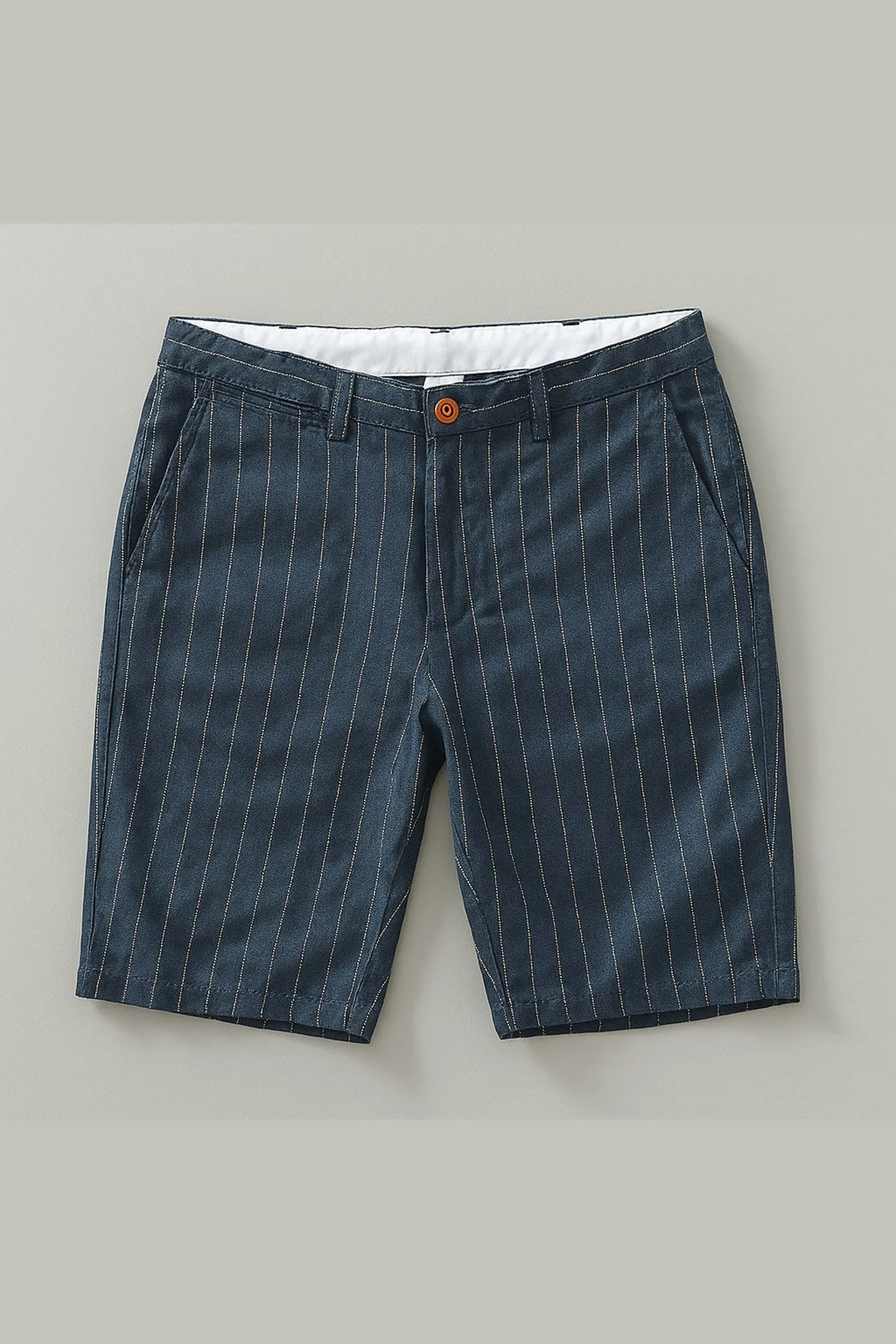Men's Linen Blend Pinstripe Shorts &ndash; Tailored Summer Pair