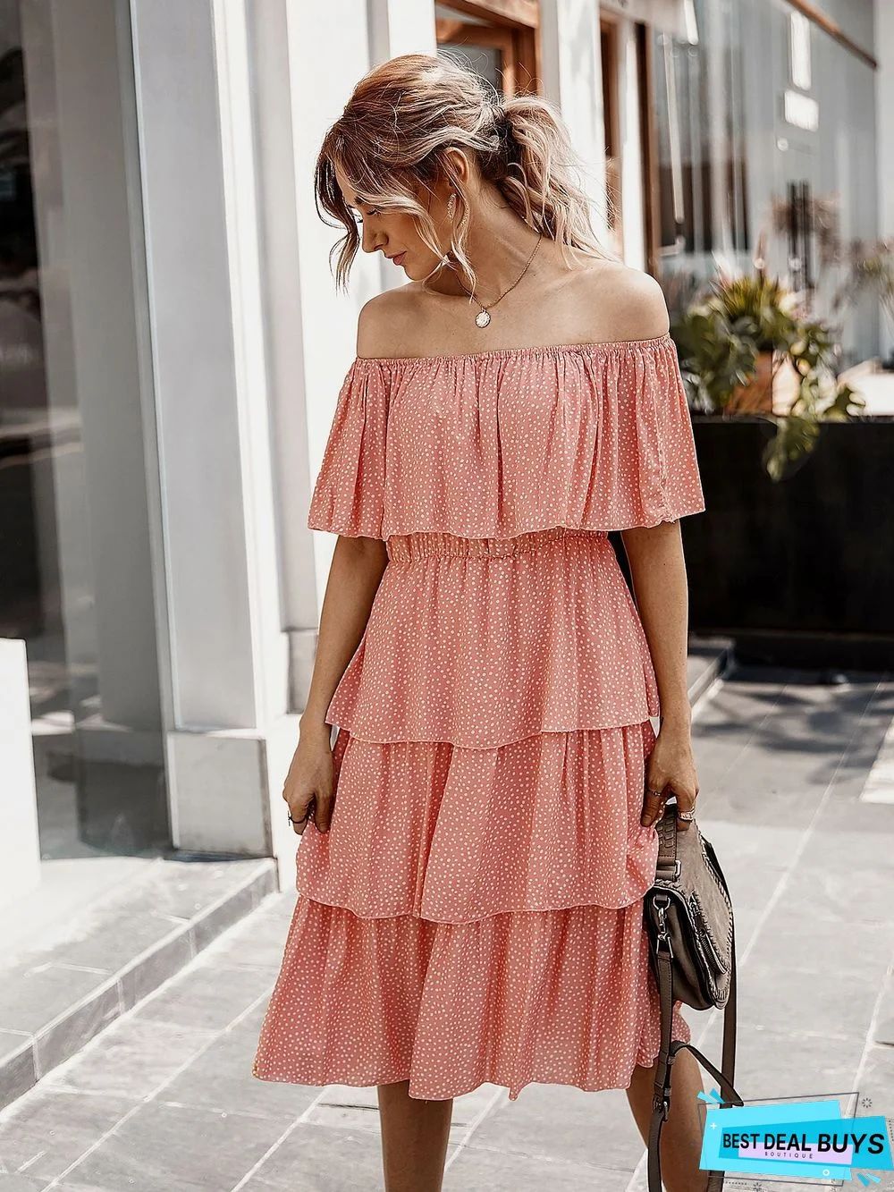 One-shoulder Cake Group Dress Women's Dress