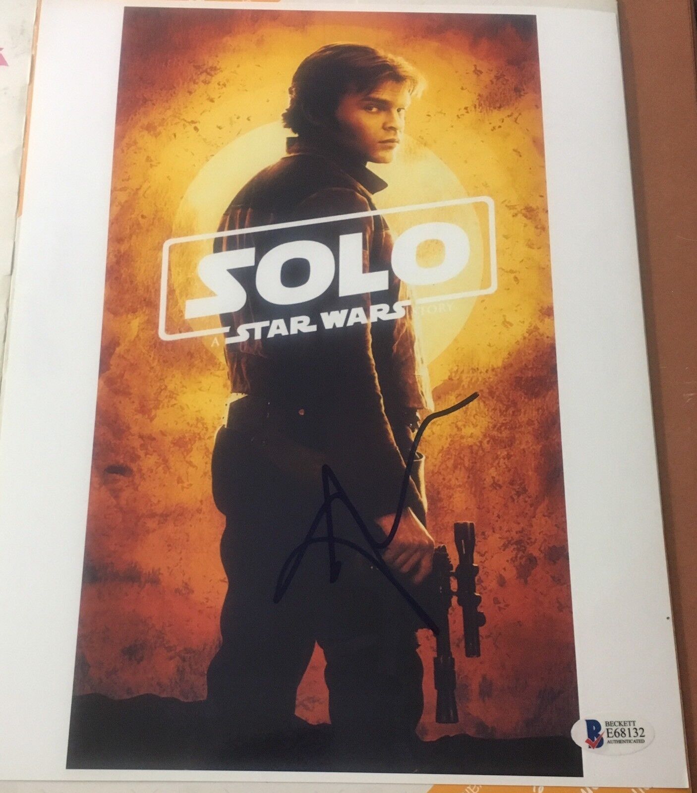 ALDEN EHRENREICH SIGNED AUTOGRAPH STAR WARS HAN SOLO STORY NEW POSTER BECKETT A